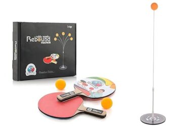 Table Tennis Trainer Toys for Kids & Adults | Rebound Rackets and Balls Base Training Practice Set