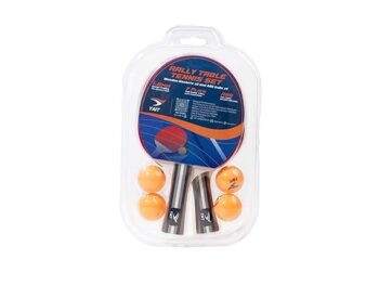 ally Table Tennis Wood Racquet Set | 2 TT Bat and 4 Training Balls| 7 Ply Wood | Indoor/Outdoor Play