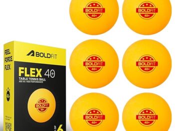 Boldfit Table Tennis Balls High Performance TT for Match 40+ for Professional TT 3Star for Advance Training Seamless ABS Plastic Table Tennis Orange Pack of 6